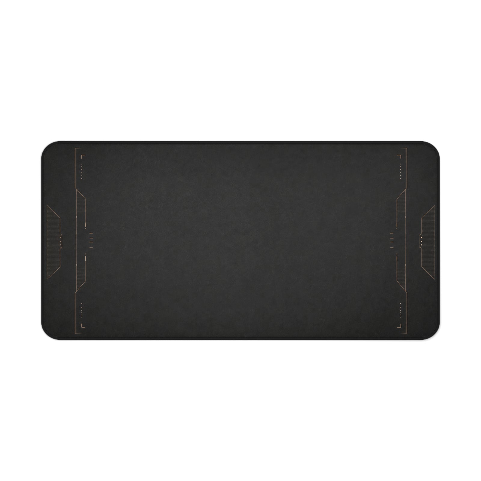 Executive Edge 32 x 16 office desk mat with dark charcoal texture and bronze edge details