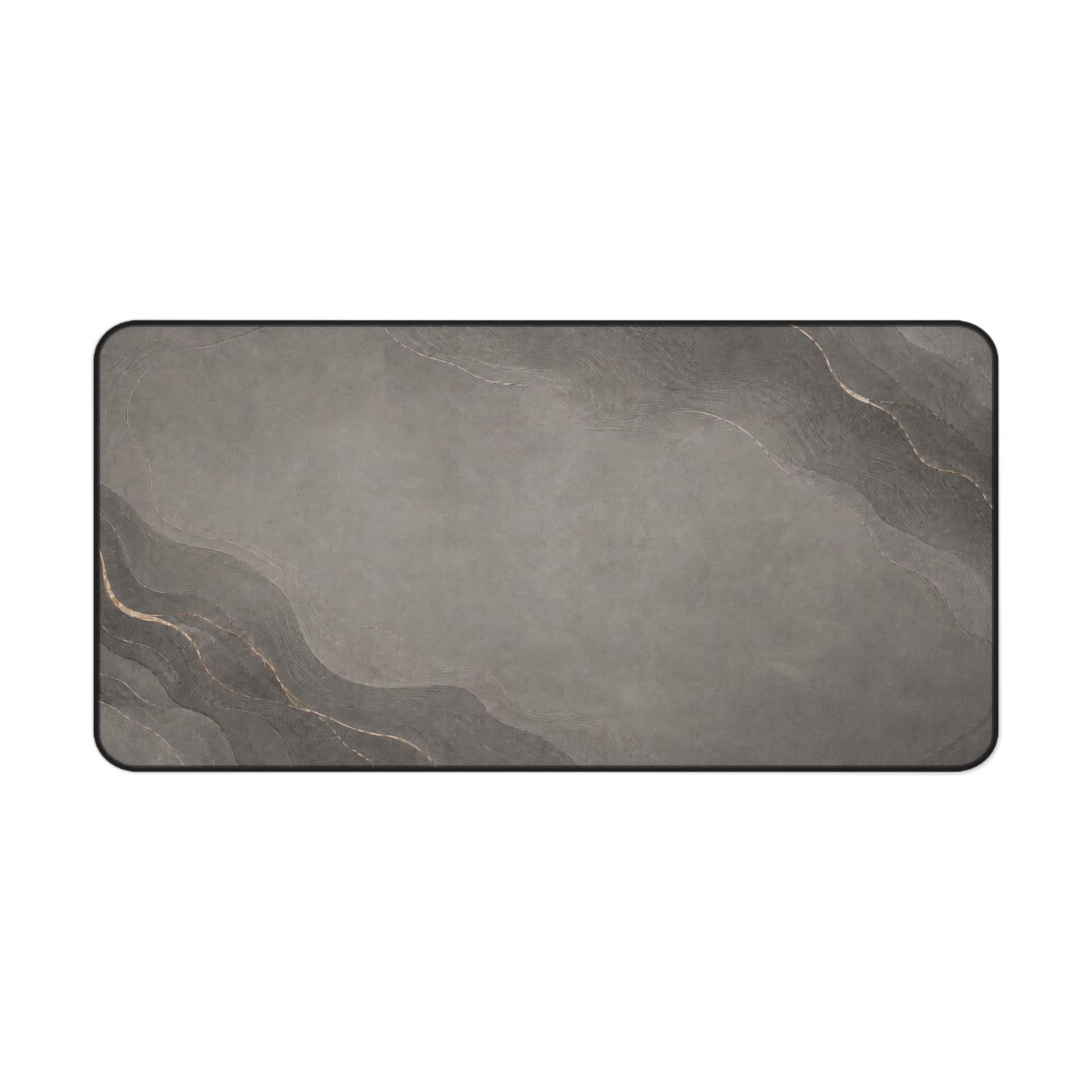 Graphite Contour office desk mat with abstract graphite contour lines