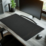 Executive Edge office desk mat on a dark professional desk with mouse and workspace accessories