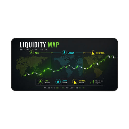 Liquidity map with world map and green graphics on a black background
