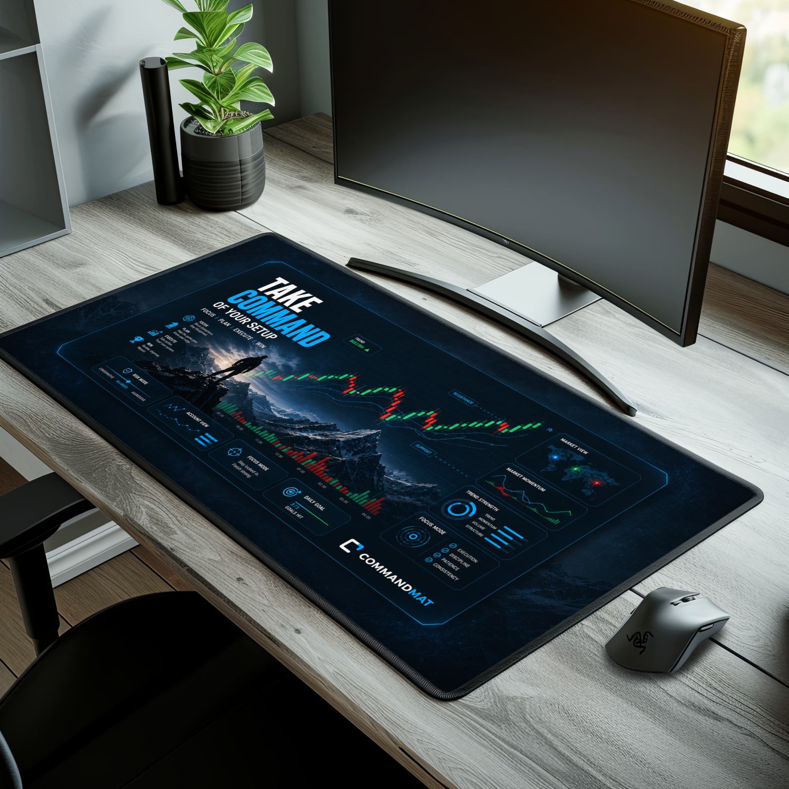 Summit Command Desk Mat 16x32 neoprene gaming trading dark design CommandMat
