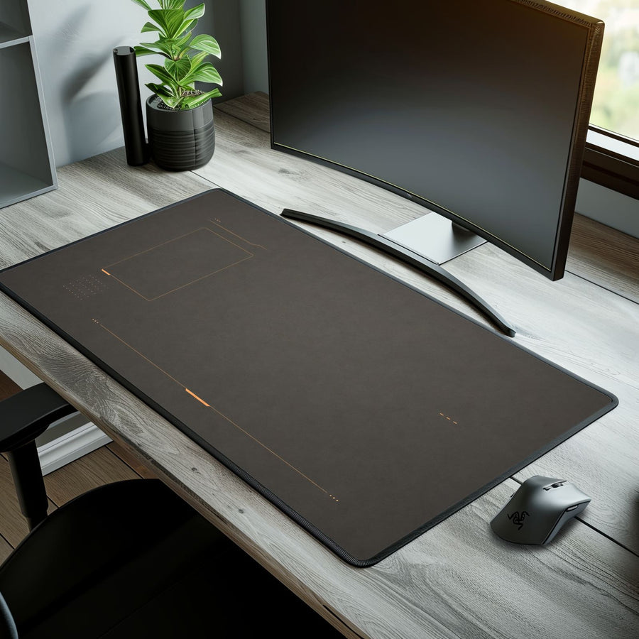 Executive Workfield office desk mat on a professional workstation with keyboard and mouse